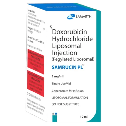 2 mg SAMRUCIN PL Doxorubicin Hydrochloride Liposomal Injection - Available in India