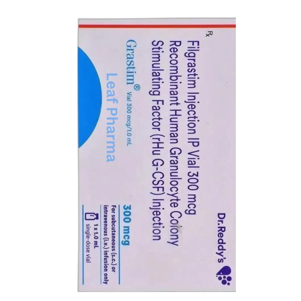 300 mcg Grastim Filgrastim Injection IP Vial 300 mcg Recombinant Human Granulocyte Colony Injection - Available in India