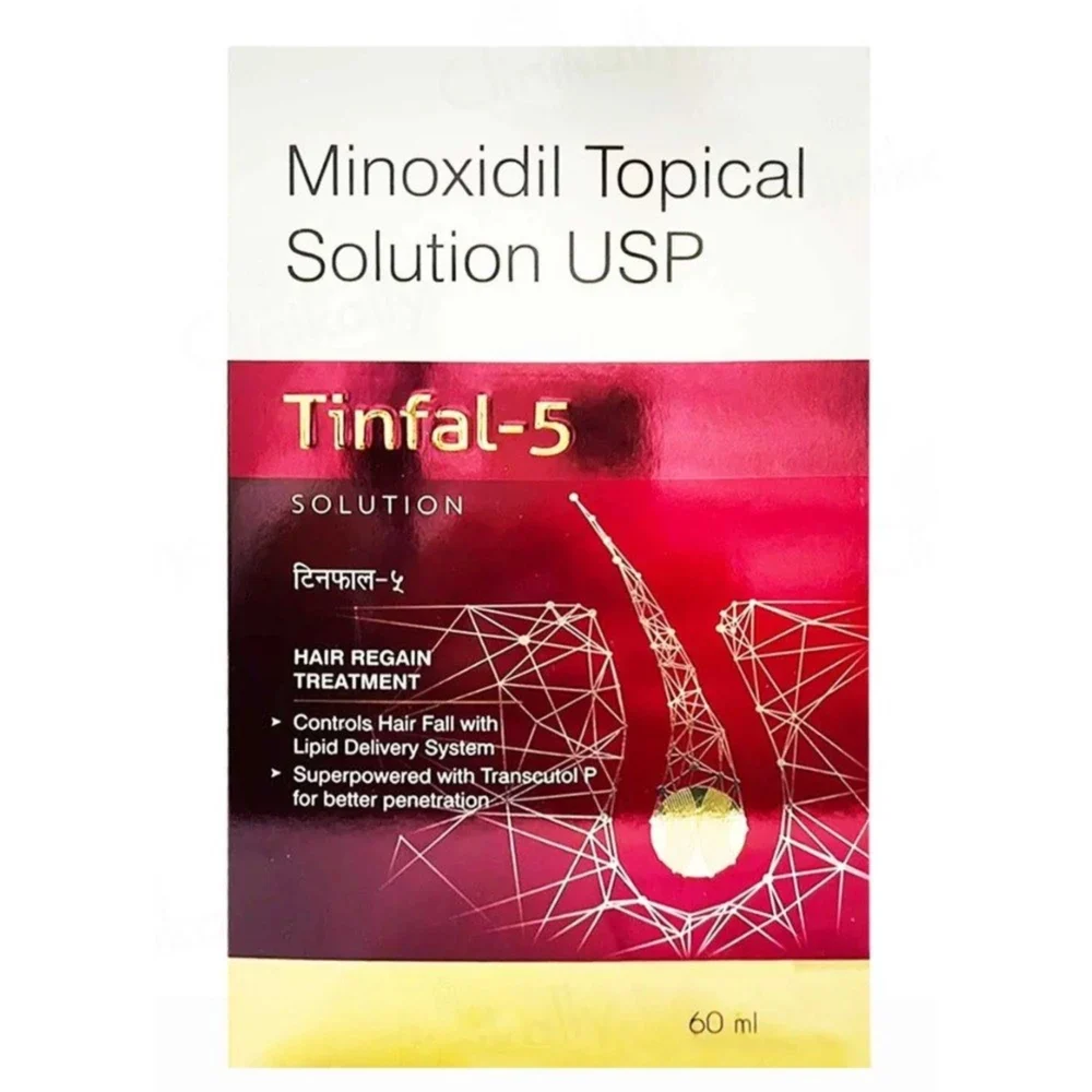 5 mg Tinfal-5 Minoxidil Topical USP Solution - Available in India