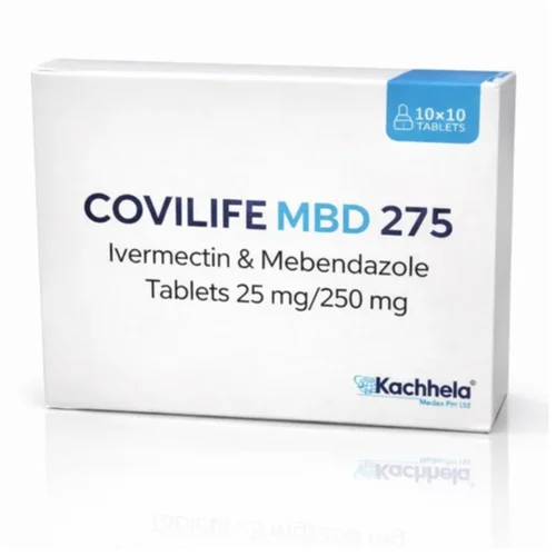 25 mg/250 mg COVILIFE MBD 275 Ivermectin & Mebendazole Tablets - Available in India