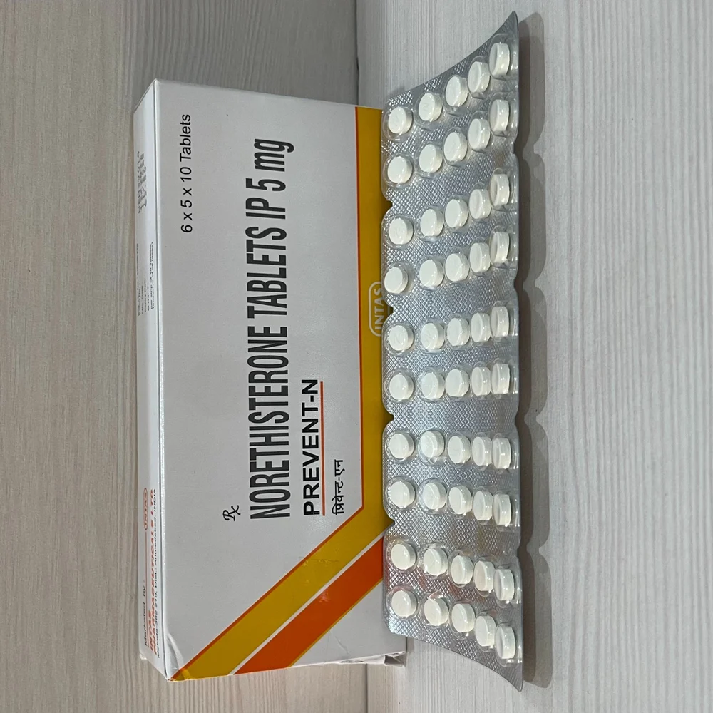 5 mg PREVENT-N NORETHISTERONE IP TABLETS - Available in India
