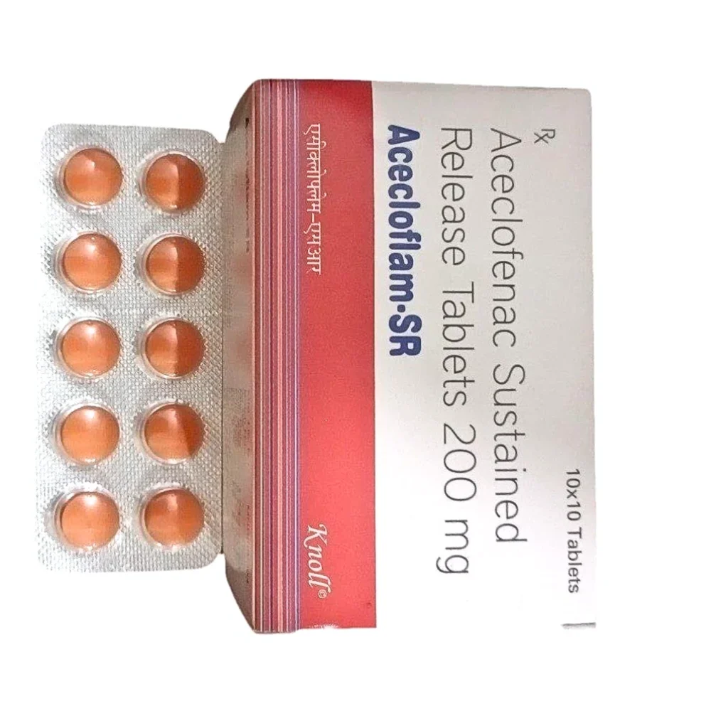 200 mg Acecloflam-SR Aceclofenac Sustained Release Tablets - Available in India