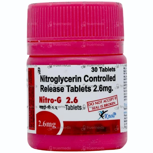 2.6 mg Nitro-G 2.6 Nitroglycetin Controlled Release Tablets - Available in India
